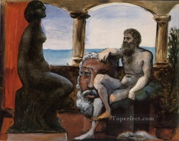 パブロ・ピカソ Painting - 彫刻家とその像 1933年 パブロ・ピカソ